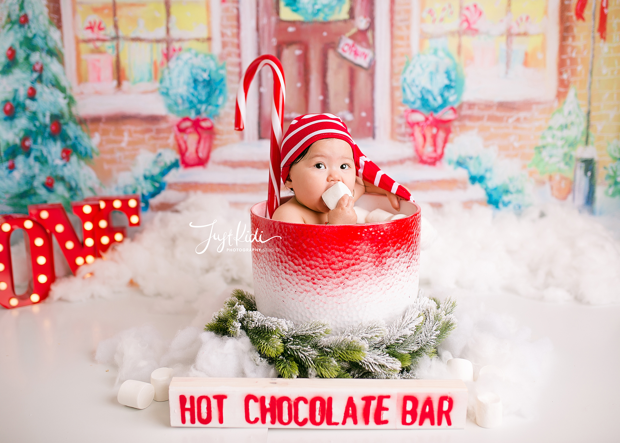 Hot Chocolate Baby Photo Shoot Christmas Photography Coca